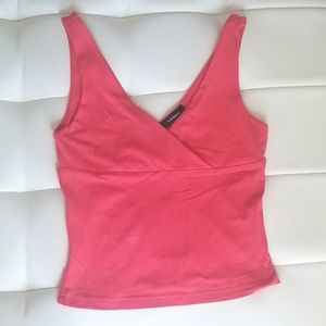 Express Orange Sleeveless Empire Wrap Top - Small